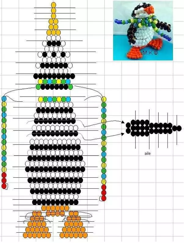 Схема плетения пингвина