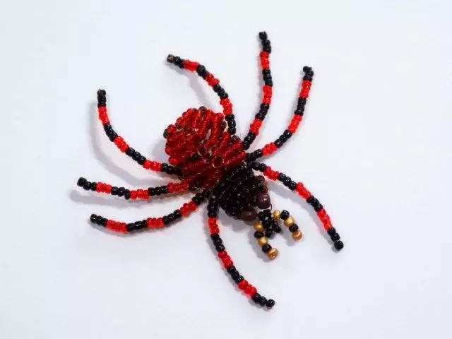 Схема плетения паука из бисера