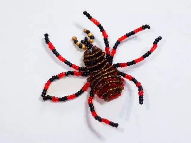 Схема плетения паука из бисера