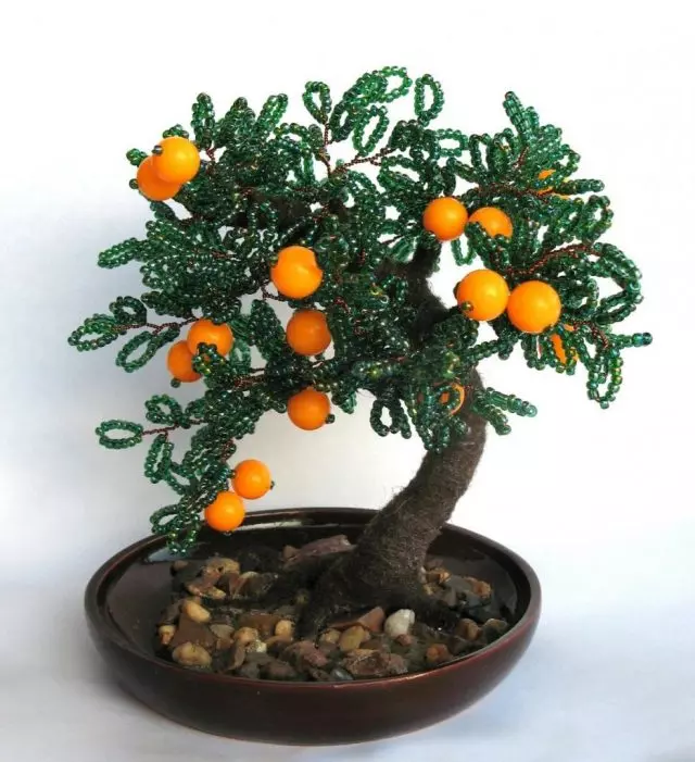 Апельсиновое дерево из бисера