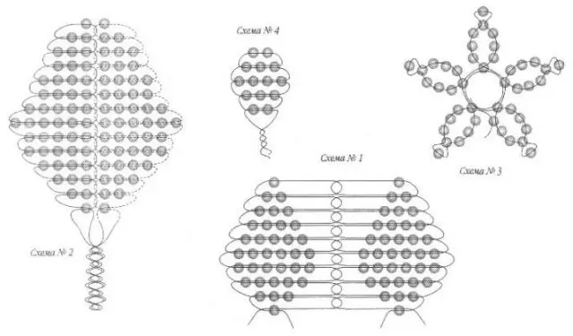 Схема плетения клубники из бисера