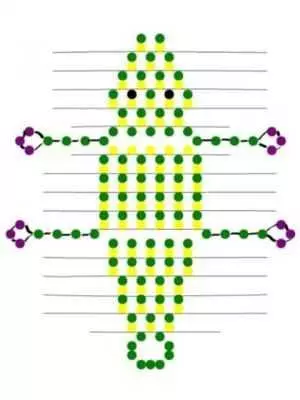 Схема плетения плоского крокодила