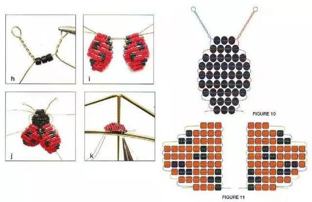 Схема плетения жука из бисера