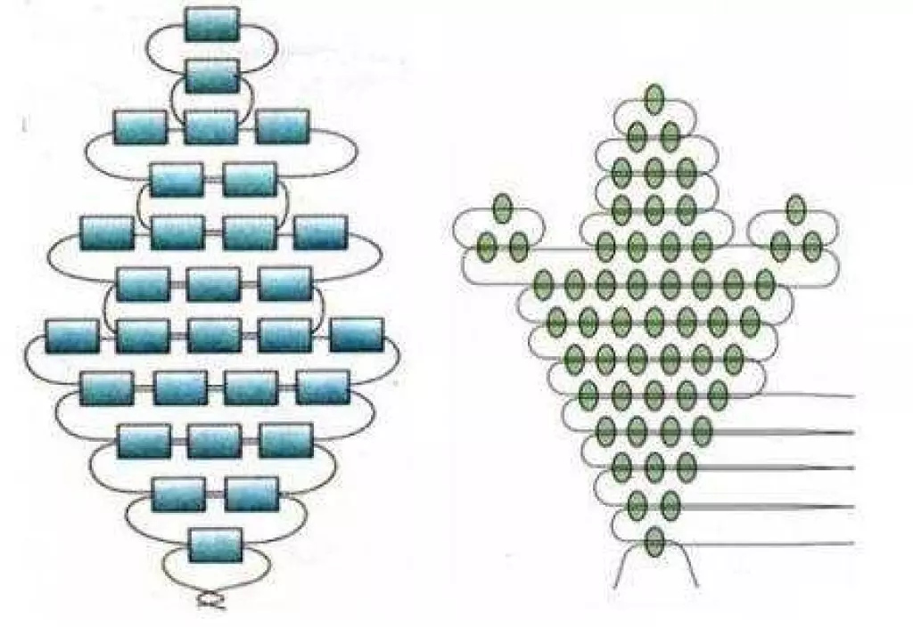 Схемы плетения из бисера в технике параллельного плетения