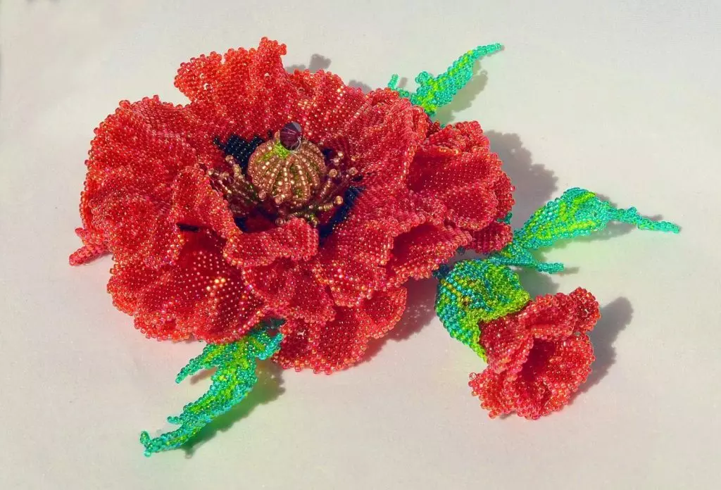 Как сделать маки из бисера
