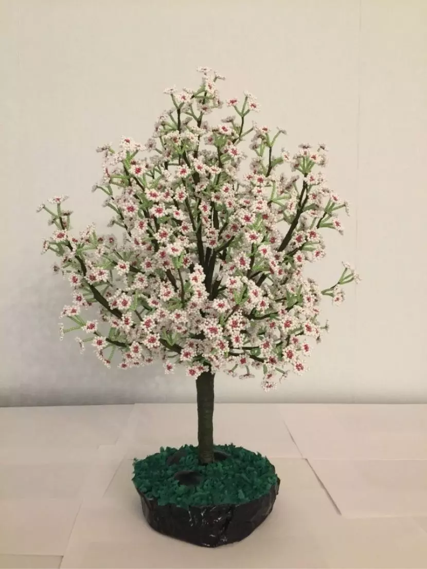 Мастер-класс создания вишневого дерева из бисера
